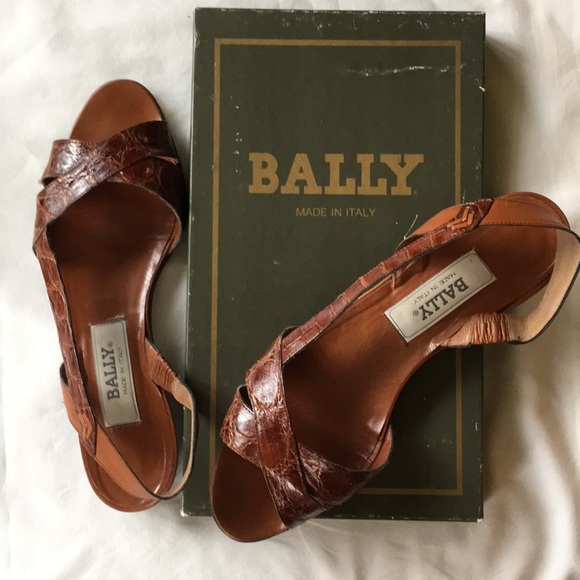 Bally Shoes - Bally “Stella” embossed leather sandals size 8.5M